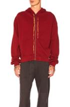 Haider Ackermann Zip Up Hoodie In Red