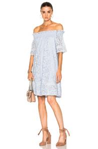 Needle & Thread Off The Shoulder Dress In Blue