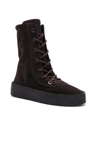 Yeezy Season 4 Suede Crepe Boots In Brown