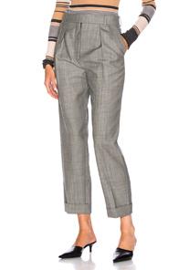 Victoria Beckham High Waisted Pleated Trousers In Gray
