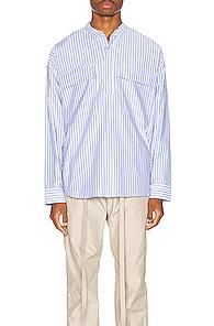 Fear Of God Pullover Henley In Blue,stripes,white