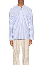 Fear Of God Pullover Henley In Blue,stripes,white