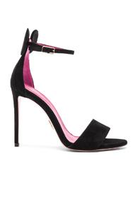 Oscar Tiye Suede Minnie Sandals In Black