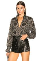 Saint Laurent Bandana Top In Black,gray,paisley