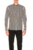 Saint Laurent Striped Long Sleeve Shirt In Black,white,stripes