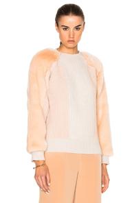 Stella Mccartney Fur Jumper In Pink