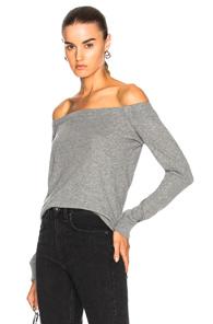 Enza Costa Off Shoulder Top In Gray