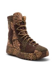 Yeezy Washed Canvas Military Boots In Brown,abstract