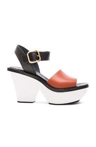 Marni Wedge Sandals In Brown,black,white