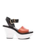 Marni Wedge Sandals In Brown,black,white