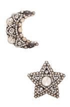 Lanvin Star & Moon Earrings In Metallics
