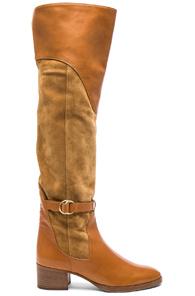Chloe Suede Lenny Over The Knee Boots In Brown