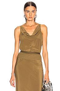 Rick Owens Naska Top In Green,neutral