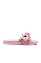 Fenty By Puma Bow Satin Slides In Pink