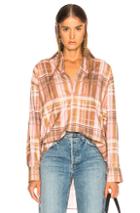Acne Studios Plaid Shirt In Neutral,pink,plaid
