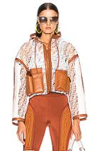 Fendi Ff Glass Crop Jacket In Abstract,brown,white