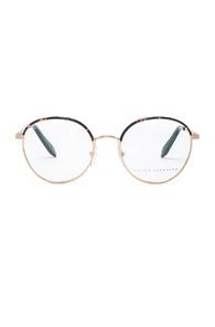 Victoria Beckham Windsor Round Optical In Animal Print,metallics