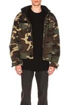 Vetements Commando Jacket With Hoodie In Gree,abstract
