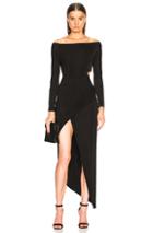 Michelle Mason Boatneck Wrap Dress In Black