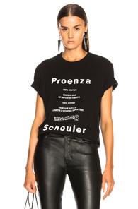 Proenza Schouler Pswl Care Label Tee In Black,white