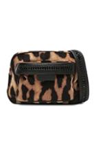 Stella Mccartney Falabella Go Leopard Print Velvet Camera Bag In Brown,animal Print