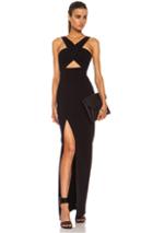 Nicholas Event Cross Over Poly-blend Dress In Black