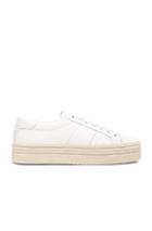 Saint Laurent Leather Court Classic Platform Sneakers In White