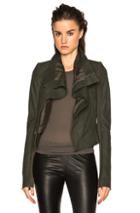 Rick Owens Nuvola Leather Classic Biker Jacket In Green