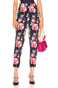 Fleur Du Mal Tapered Pant In Blue,floral,pink