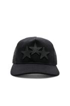 Amiri Leather Stars Trucker Hat In Black
