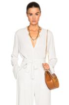 Raquel Allegra Bell Sleeve Henley Top In White