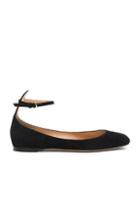 Valentino Suede Tango Leather Flats In Black,gray,metallics