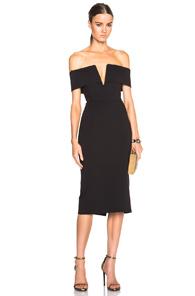 Nicholas Shoulder Band V Dress In Black