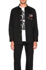 Raf Simons Tape & Patch Denim Shirt In Black