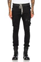 Rick Owens Denim Jogging Cargo Pants In Black