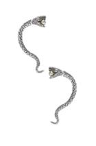 Saint Laurent Pearl Snake Earrings In Metallics