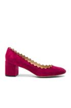 Chloe Suede Lauren Heels In Pink