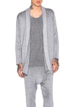 Baja East Stretch Cotton Plated Rib Cardigan In Gray
