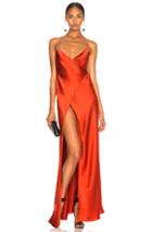 Michelle Mason For Fwrd Strappy Wrap Gown In Red