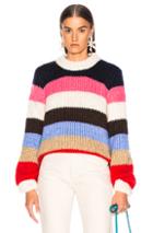 Ganni Julliard Mohair Sweater In Black,pink,stripes,red