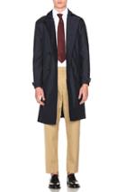 Burberry Prorsum Wool Silk Trench Coat In Blue