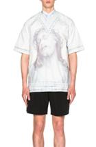 Givenchy V Neck Jesus Tee In Blue,abstract