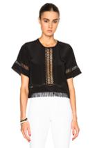 Jonathan Simkhai Silk Sleeve Flare Top In Black