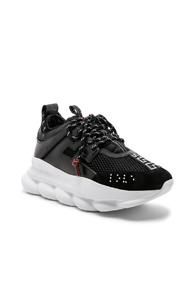 Versace Chain Reaction Sneakers In Black