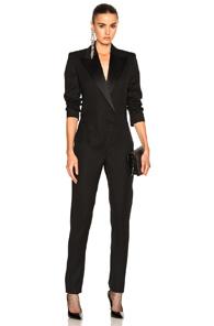 Saint Laurent Satin Lapel Jumpsuit In Black
