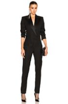 Saint Laurent Satin Lapel Jumpsuit In Black