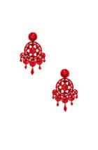 Oscar De La Renta Dreamcatcher Beaded Earrings In Red