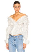 Jacquemus Button Down Top In Blue,stripes,white