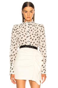 Isabel Marant Lamia Top In Abstract,geometric Print,white