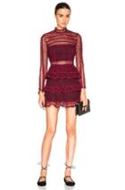 Self-portrait High Neck Paneled Dress In Red